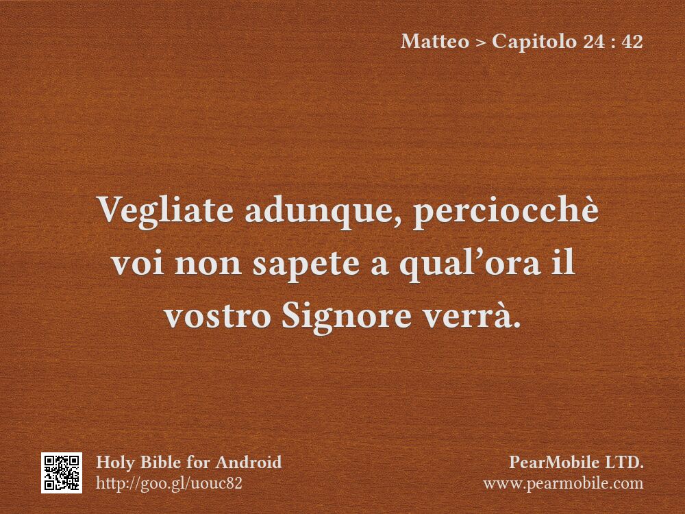 Matteo, Capitolo 24:42